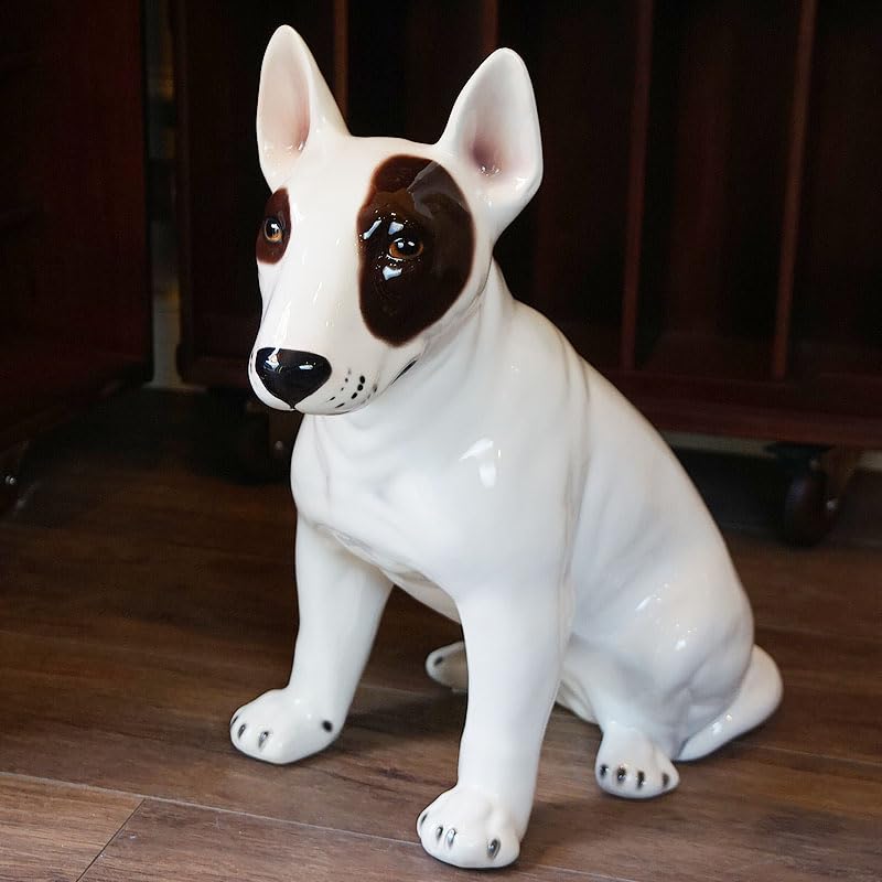 新品！ブルテリア　犬　置物　オブジェ 犬のオブジェ・置物☆ブルテリア 【ライトブラウン】☆等身大